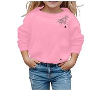 Long Sleeve Pullover Girls V Neck Casual Jumper Solid Colour Fashion Sport Pinted Sweatshirts Christmas Theme Wear Fall Autumn Clothing for Winter Season Protection Pink