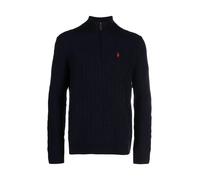 Polo Ralph Lauren Mens Cashmere Blend Quarter Zip Cable Knit Jumper - Colour: 002 Hunter Navy - Size: XL