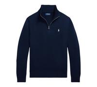 Polo Ralph Lauren Mens Mesh-Knit Cotton Quarter Zip Jumper - Colour: 523 Hunter Navy - Size: Large