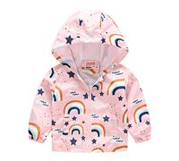 Long Sleeve Raincoat for Kids,Boys Girls Hooded Jackets Windproof Coat, Cute Zipper Windproof Outwear Unisex Kids Hooded Jacket Summer Essentials Sale（12 Months-5 Years）