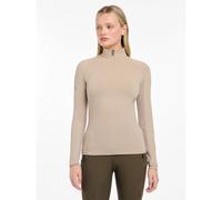 LeMieux Halle Lightweight Base Layer - UV30+ Cooling Under Layer - Ventilated Mesh Under Sleeves - Womens Riding Top - Almond - UK6