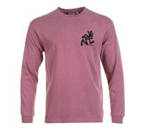 Long Sleeve Running Man Tee Pigment Dyed Red, Large