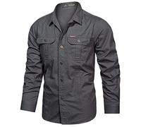 Long Sleeve Safari Shirts For MenCargo Military Style Tactical Work Roll Up Sleeve Cotton Shirt Button Down Shirt Tops Western Shirt With Pockets Quick Drying Work Shirts For Training Hiking Hiking