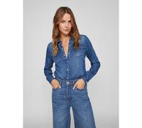 Vila Bista Denim Long Sleeve Shirt Blue 2XL Woman