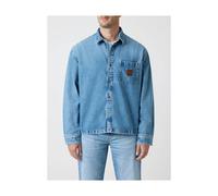 Long sleeve shirt Guess Oversize Crop Bleu S