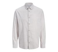Jack & Jones Esummer Linen Blend Long Sleeve Shirt Grey 2XL Men