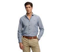 Superdry Cut Away Poplin Long Sleeve Shirt Blue L Men