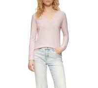 Long Sleeve Shirt with Henley Neck and Flame Yarn Texture Pale Pink 34