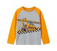 Long Sleeve Shirts Boys Cotton Long Sleeve Shirts Thin Cartoon Truck Digger Crane Tractor Bulldozer Dinosaur Cartoon Animals Pattern Kids Boys Tee Shirts for 3-14 Years