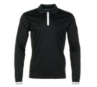 Long Sleeve Silicone Zip Polo Shirt Black, Medium