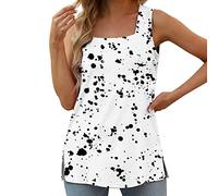 Long Sleeve Sports Tops for Women Chiffon Blouse Casual T-Shirt Nursery Teacher Gifts Activewear Women's Fashion Casual Printing Square Neck Split Sleeveless Top Promotion Sale Clearance