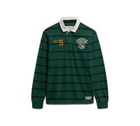 Long sleeve striped double emblem polo Superdry Rugby Vert XL