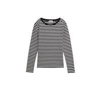 TOM TAILOR Denim Women's 1043085 Long-Sleeved Shirt with Striped Pattern, 32575-Black White, XXL