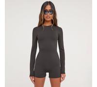 Long Sleeve Super Stretch Unitard In Black, Women's Size UK 6