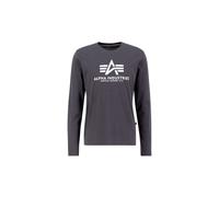 Alpha Industries Basic Big Logo Longsleeve for Men Size 2XL - vintage grey