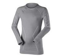 FALKE Unisex Kids Wool-Tech K L/s Sh Functional Yarn Quick Dry 1 Piece Base Layer Top, Grey Grey-Heather 3757, 5-6
