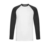 Long Sleeve T-Shirt Fruit of the Loom Valueweight Blanc S
