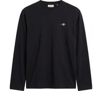 GANT Mens Regular Fit Long Sleeve Shield Logo T-Shirt - 5 Black - 5 Black - M