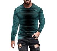 Long Sleeve T Shirt Mens UK Sale Clearance Flame Gradient Printed Tops Comfortable Round Neck Tee Shirt Slim Fit Tshirts Pullover Casual Lightweight Sports Tops