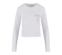 Miss Tee Men's Mst247-bow Oneliner Ladies Short Longsleeve T-Shirt, White, XS