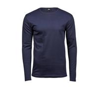 Tee Jays Mens Long Sleeve Interlock Tee, Navy Blue, Large. TJ530