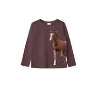 Long Sleeve T-Shirt with Horse Print and Sequins Girl s.Oliver Rouge 4/5 years