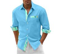 Long Sleeve t Shirts for Men UK Mens Shirts XL Mens Cotton t t-Shirts for Men UK Henley Long Sleeve Basic tee Premier Man Linen Shirt Men's