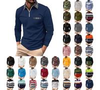 Long Sleeve T Shirts For Men Ukmens Long Sleeve Vestpirate Top Men, Mens Tops Shirts Contrast Color Patchwork Cotton Tee Tops With Real Pocket Mens Casual Tennis Golf Tops