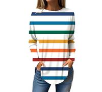 Long Sleeve T Shirts for Women UK Women's 2025 Popular Printed Casual Loose Daily Round Neck Long Sleeved T Shirt Our Womens Shirts for Women UK Multicolor
