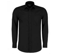 Long Sleeve Tailored Poplin Shirt Kustom Kit Black 17.5 in