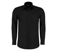 Long Sleeve Tailored Poplin Shirt Kustom Kit Black