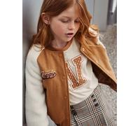 Long Sleeve Top with Floral Letter, for Girls vanilla