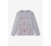 Long Sleeve Top with Marie of The Aristocats by Disney®, for Girls grey light solid with design