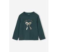 Long Sleeve Top with Metallised Detail for Girls fir green