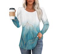 Long Sleeve Tops Women, 80S T Shirts Gym for Purple UK Womens Tops Summer Long Sleeve 2025 Crewneck Graphic Comfy Blouses Personalised Top Cropped T Shirt Women Funny(Blue1,XX-Large)