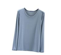 Long Sleeve Tops Women Modal Cotton Plain T Shirt V Neck Base Layers Shirts Loose Womens Spring Blouses Plus Size Elegant Undershirts Classic Pullover Sports Home Casual Streetwear