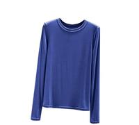 Long Sleeve Tops Women Modal Cotton Plain T Shirt V Neck Base Layers Shirts Loose Womens Spring Blouses Plus Size Elegant Undershirts Classic Pullover Sports Home Casual Streetwear