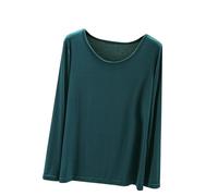 Long Sleeve Tops Women Modal Cotton Plain T Shirt V Neck Base Layers Shirts Loose Womens Spring Blouses Plus Size Elegant Undershirts Classic Pullover Sports Home Casual Streetwear