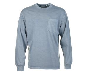 Long Sleeve Torion Pocket T Shirt Office Blue Grind Wash, Large