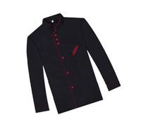 Long Sleeve Unisex Chef Shirt Size Xl Cotton Black Practical Wearproof | Kitchen and Bakery Use, Oil Proof Finish, Size Range L to Xxxl, for Chefs
