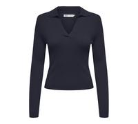 Long sleeve V-neck polo for women Only Kaya Bleu M