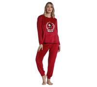 Long sleeve velvet pyjama for women Disney King Mickey Rouge S