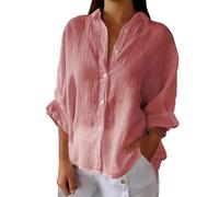 Long Sleeve Women's Cotton Plain Shirt Thin Summer Blouses Airy Top Shirt Women's V Neck Long Sleeve Casual Long Sleeve Tops Tunic Shirt Loose Blouse Shirt Summer Blouse