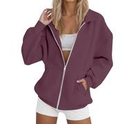 Long Sleeve Women's Cotton Striped Fleece Jacket Women's Thin Lightweight Hoodie with Hood Pullover Leisure Sweatshirt Cotton Comfortable Hoodie Elegant Tops Autumn Winter Blouse with Hood, blue, XXL