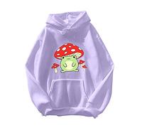 Long Sleeve Women's Sweatshirt with Hood, Soft Tops, Women Baggy Sweater, Comfortable Sweatshirt, Breathable Hoodie with Pockets, Thicker, Warm, Long Shirt, Large Sizes, Pullover, Kawaii Tops, purple