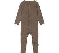 Long-sleeve wool/bamboo baby onesie Mikk-Line Gris 3 mois