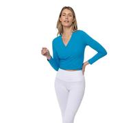 Long Sleeve Wrap Top Women Yogaessential Chakra Bleu S