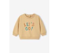 Long-sleeved baby boy's sweatshirt cappuccino