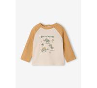 Long-sleeved baby t-shirt with placement print on the front curry yellow