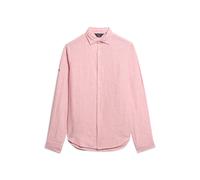 Superdry Studios Casual Linen Long Sleeve Shirt Pink 2XL Men